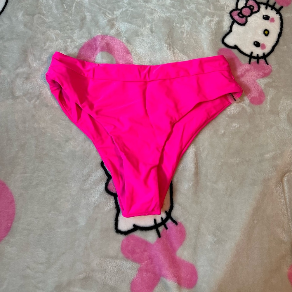 Women’s high-waisted SHEIN hot pink bikini bottoms size large
